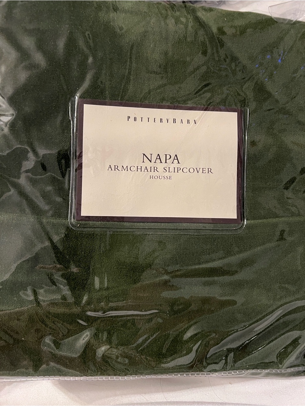 Pottery Barn Napa Armchair Slipcover in Dark Green